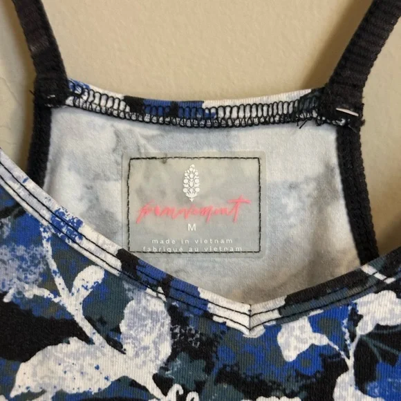 Free People Movement Womens Hot Shot Printed Romper Slouch Medium Blue Outdoors - Picture 7 of 9